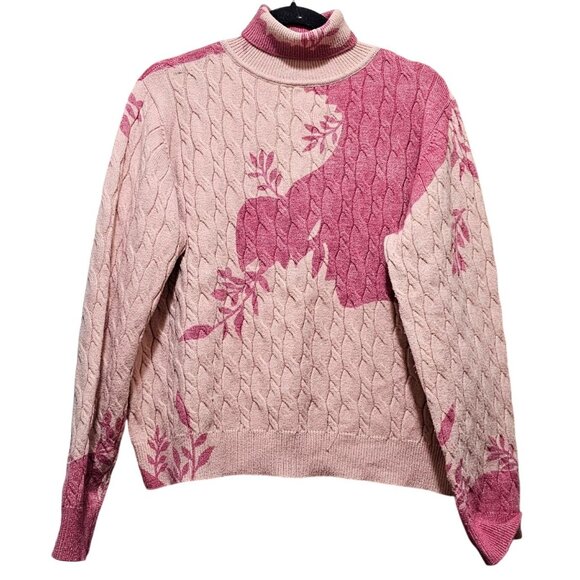 Honest Edit Pink Cable Knit Patterned Pullover Sweater XL - Picture 1 of 9